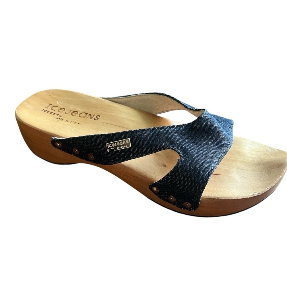 Ice Jeans Iceberg Wooden & Denim Sandals Size 38 New